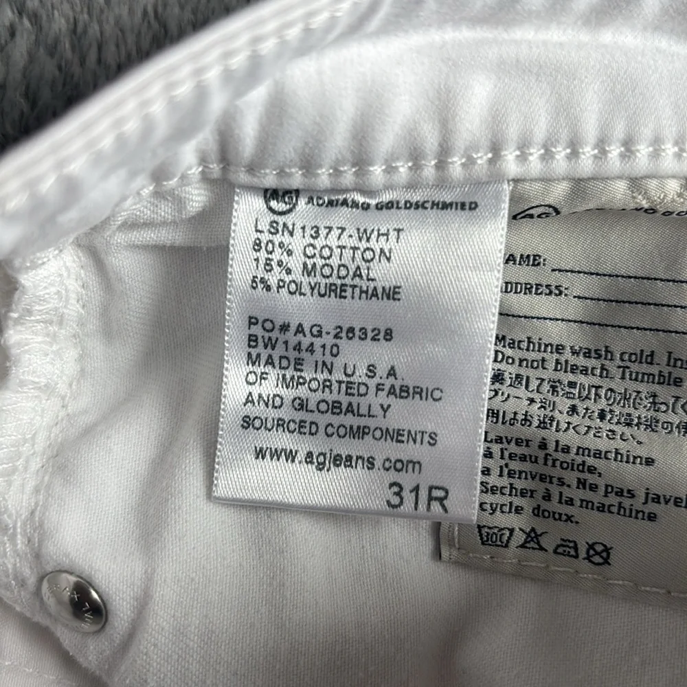 AG The Stevie Ankle in White Size 31R